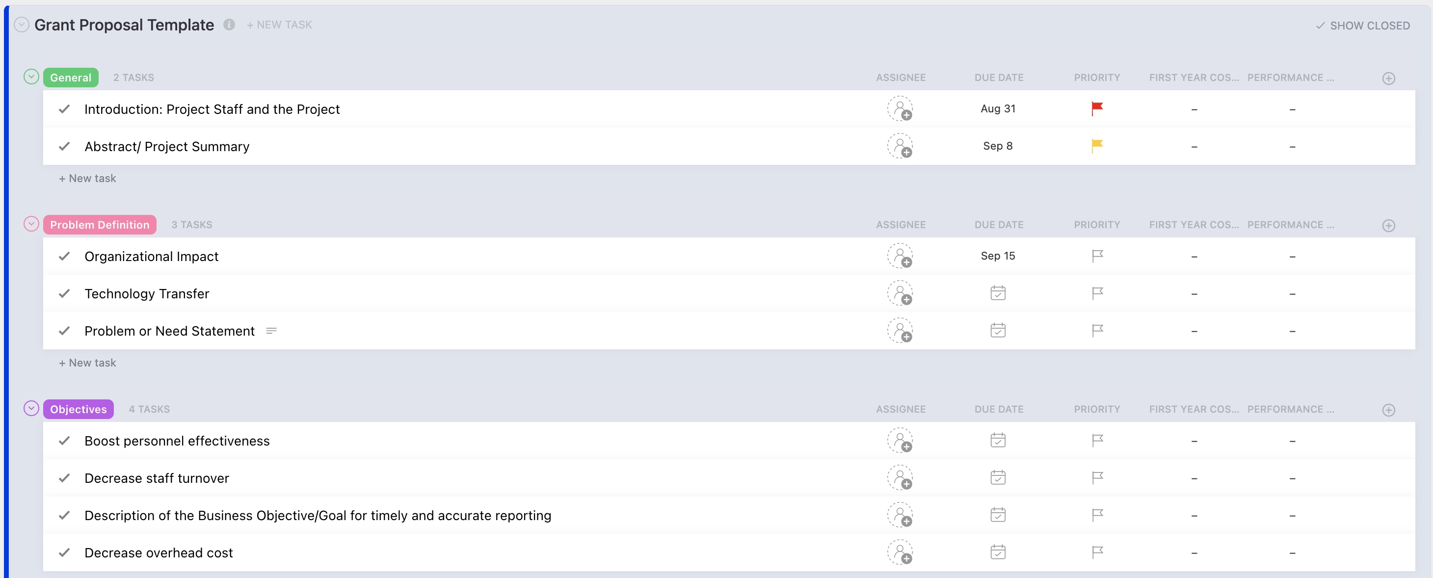 Grant Proposal Template by ClickUp™