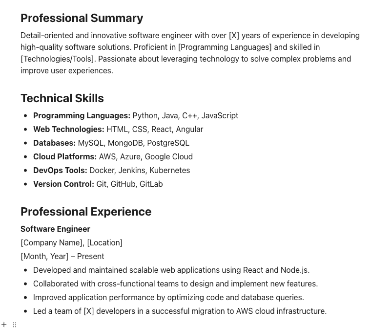 Technical Resume