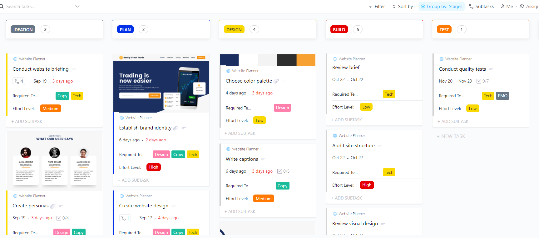 Website Planner Template by ClickUp™